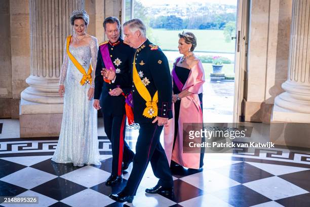 King Philippe of Belgium and Queen Mathilde of Belgium and Grand Duke Henri of Luxembourg and Grand Duchess Maria Teresa of Luxembourg attend the...