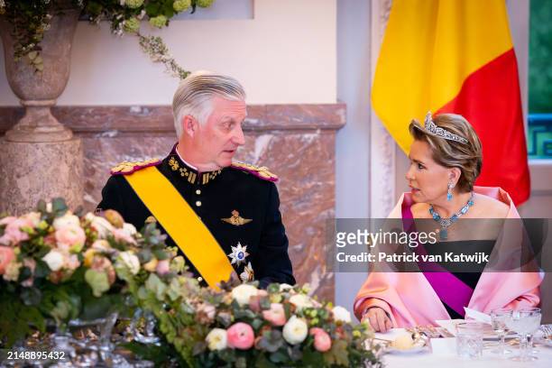 King Philippe of Belgium and Queen Mathilde of Belgium and Grand Duke Henri of Luxembourg and Grand Duchess Maria Teresa of Luxembourg attend the...