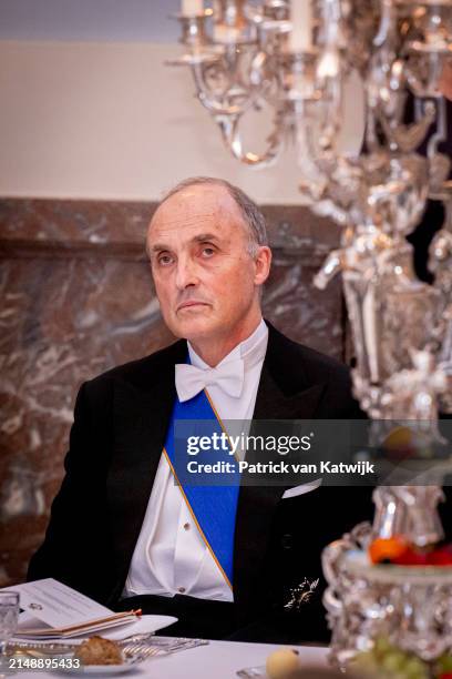 Prince Lorenz of Belgium attends the state banquet at the Laken Castle on April 16, 2024 in Brussels, Belgium.