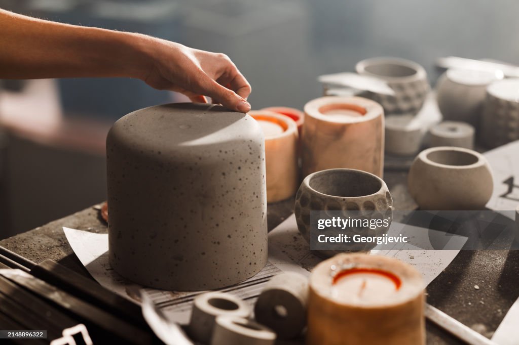 Verificação de textura da plantadeira de concreto