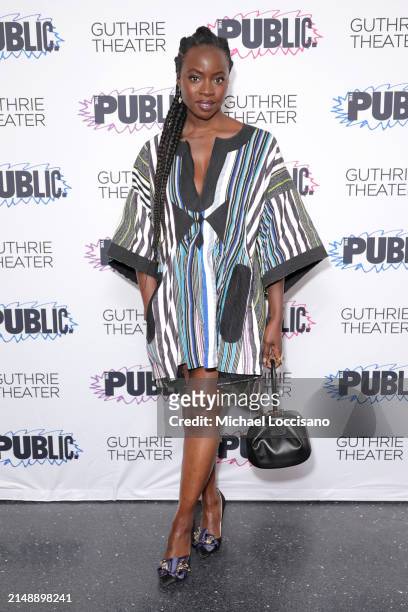 Danai Gurira attends the "Sally & Tom" opening night at The Public Theater on April 16, 2024 in New York City.
