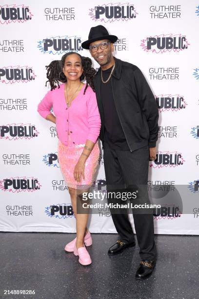 Playwright Suzan-Lori Parks and director Steve H. Broadnax III attend the "Sally & Tom" opening night at The Public Theater on April 16, 2024 in New...