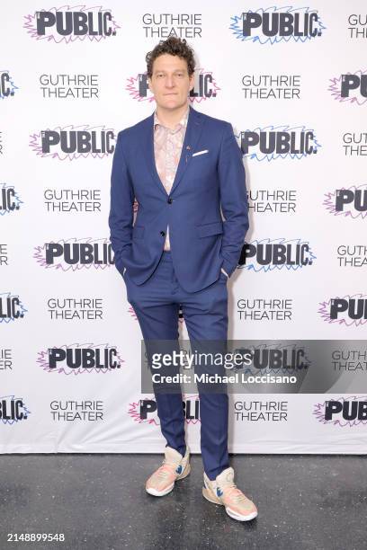 Gabriel Ebert attends the "Sally & Tom" opening night at The Public Theater on April 16, 2024 in New York City.