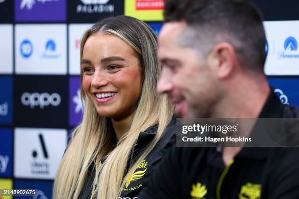 Macey Fraser looks on during a Wellington Phoenix A-League women's media opportunity at NZCIS on April 17, 2024 in Wellington, New Zealand.