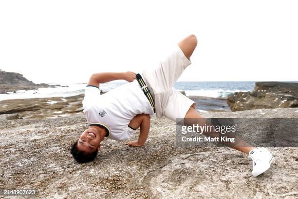 Australian athlete Jeff Dunne poses during the Australian 2024 Paris Olympic Games Official Uniform Launch at Clovelly Surf Club on April 17, 2024 in...
