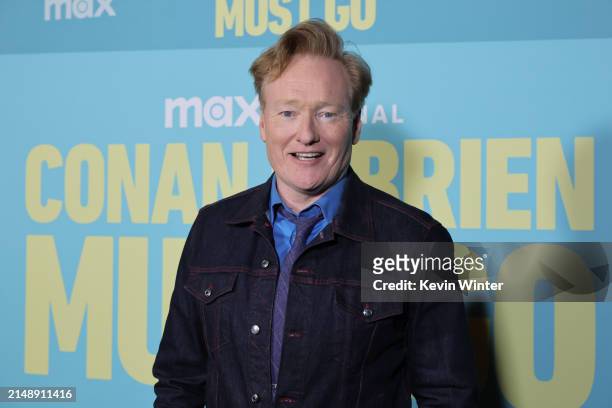 Conan O'Brien arrives at the Los Angeles Premiere of Max Original Travel Series "Conan O'Brien Must Go" at Avalon Hollywood & Bardot on April 16,...
