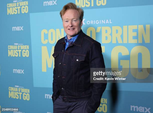 Conan O'Brien arrives at the Los Angeles Premiere of Max Original Travel Series "Conan O'Brien Must Go" at Avalon Hollywood & Bardot on April 16,...