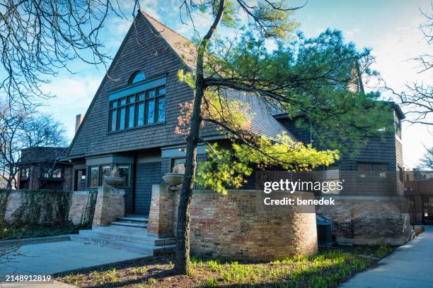 chicago frank lloyd wright haus und studio illinois - frank lloyd wright stock-fotos und bilder