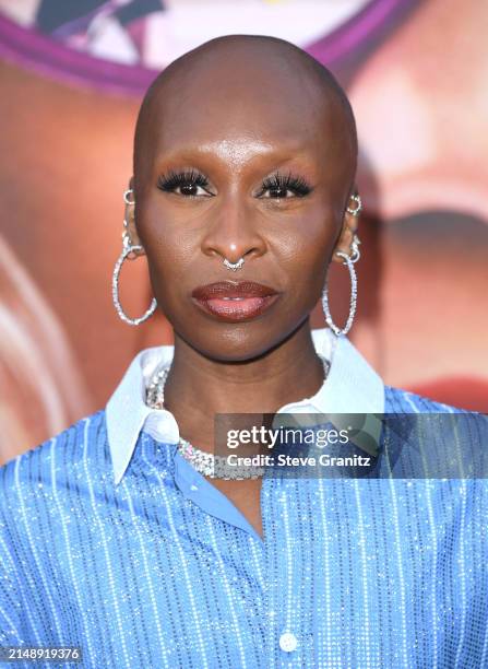 Cynthia Erivo arrives at the Los Angeles Premiere Of Amazon MGM Studios "Challengers" at Westwood Village Theater on April 16, 2024 in Los Angeles,...