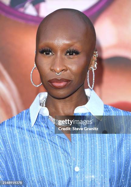 Cynthia Erivo arrives at the Los Angeles Premiere Of Amazon MGM Studios "Challengers" at Westwood Village Theater on April 16, 2024 in Los Angeles,...