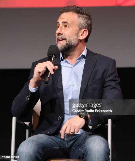 Executive Producer/Showrunner Scott Marder speaks onstage at Adult Swim's 'Rick and Morty' FYC Event at Saban Media Center on April 16, 2024 in North...