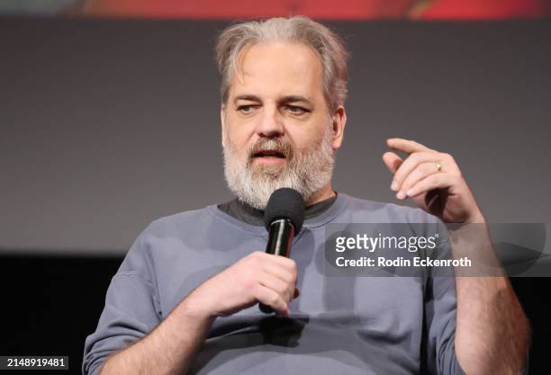 Executive Producer Dan Harmon speaks onstage at Adult Swim's 'Rick and Morty' FYC Event at Saban Media Center on April 16, 2024 in North Hollywood,...