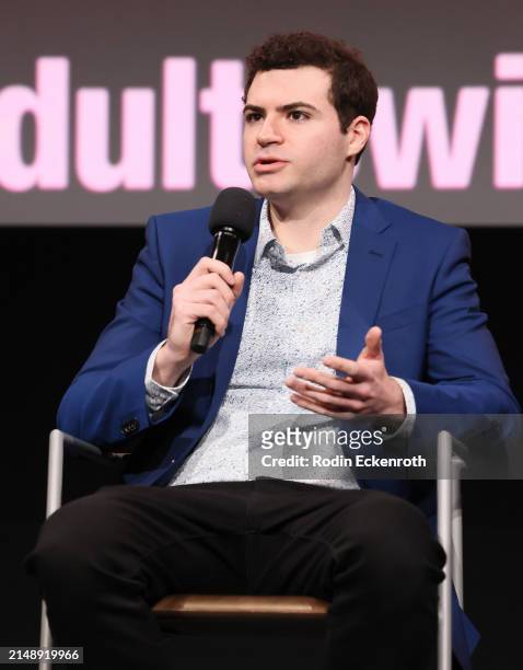 Harry Belden speaks onstage at Adult Swim's 'Rick and Morty' FYC Event at Saban Media Center on April 16, 2024 in North Hollywood, California.