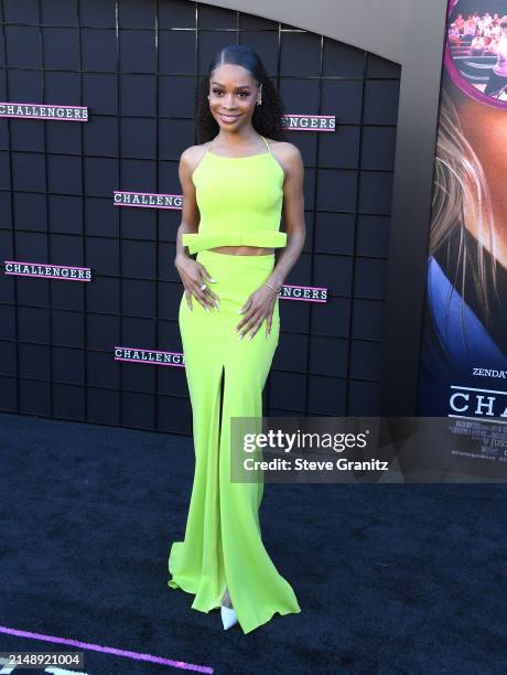 Zuri Hall arrives at the Los Angeles Premiere Of Amazon MGM Studios "Challengers" at Westwood Village Theater on April 16, 2024 in Los Angeles,...