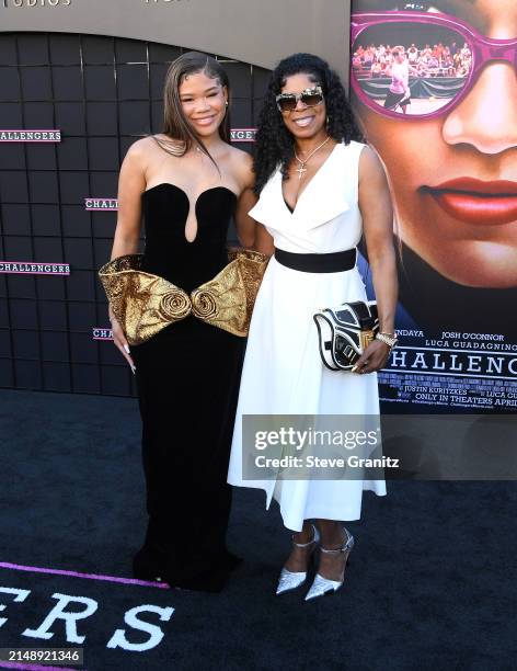 Storm Reid arrives at the Los Angeles Premiere Of Amazon MGM Studios "Challengers" at Westwood Village Theater on April 16, 2024 in Los Angeles,...