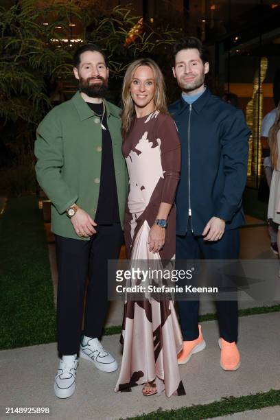 Adam Goldston, Ginny Wright, and Ryan Goldston pose as Audemars Piguet hosts a special evening with John Mayer to Celebrate latest collaboration at a...
