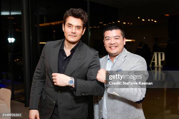 John Mayer and guest pose as Audemars Piguet hosts a special evening with John Mayer to Celebrate latest collaboration at a private residence on...