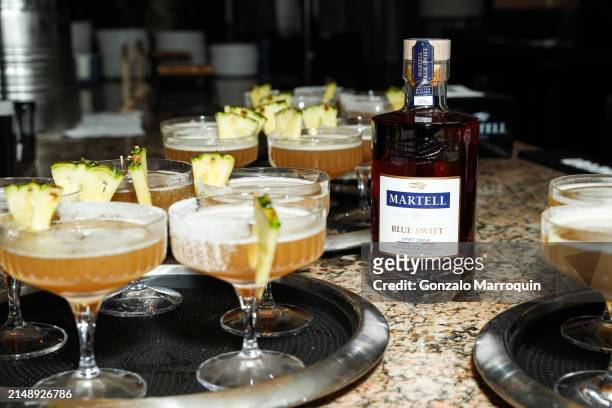 View of the atmosphere during the Skepta and guests at Soho Warehouse, "Tribal Mark" Los Angeles Premiere, with Formula E and Martell Blue Swift at...
