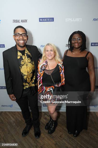 Marcus Braham, Kate Kenny and Kiara Smith attend the Skepta and guests at Soho Warehouse, "Tribal Mark" Los Angeles Premiere, with Formula E and...