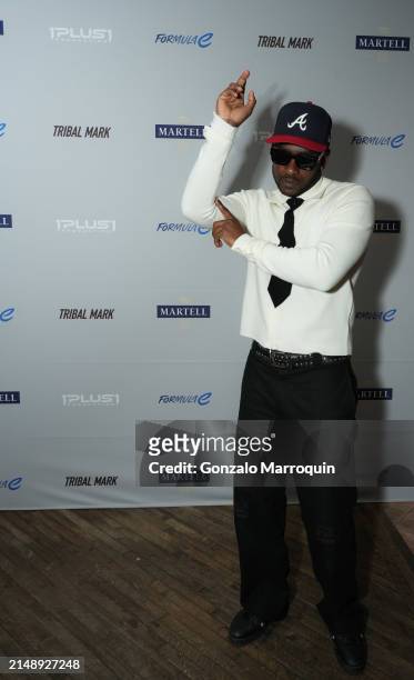 Skepta during the Skepta and guests at Soho Warehouse, "Tribal Mark" Los Angeles Premiere, with Formula E and Martell Blue Swift at Soho Warehouse on...