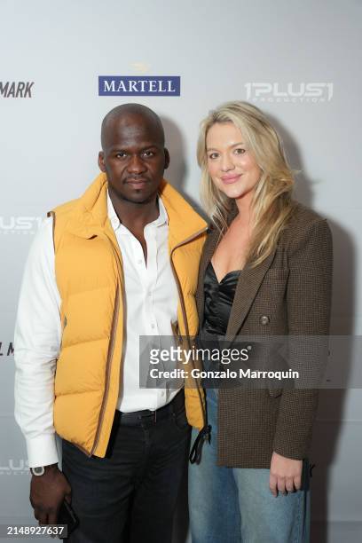 Dwight Okechukwu and Maria Pohlman attend the Skepta and guests at Soho Warehouse, "Tribal Mark" Los Angeles Premiere, with Formula E and Martell...