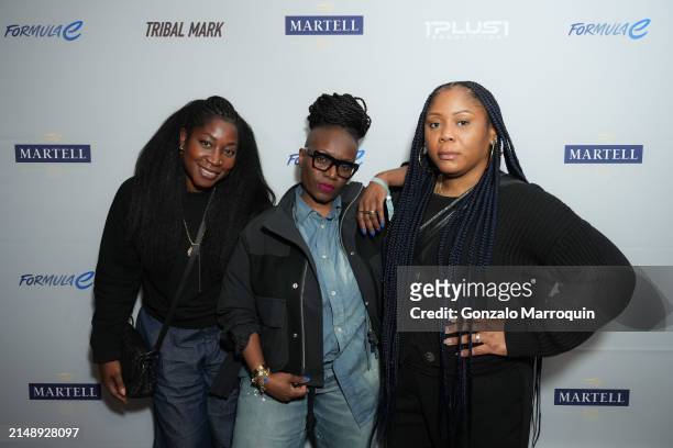 Camille Yorrick, Samantha Selolwane and Shani Fuller Tillman during the Skepta and guests at Soho Warehouse, "Tribal Mark" Los Angeles Premiere, with...