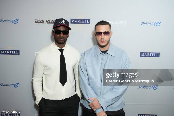 Skepta and Dj Snake during the Skepta and guests at Soho Warehouse, "Tribal Mark" Los Angeles Premiere, with Formula E and Martell Blue Swift at Soho...