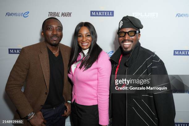 Bovi, Chioma Ude, and Chef Eros during the Skepta and guests at Soho Warehouse, "Tribal Mark" Los Angeles Premiere, with Formula E and Martell Blue...