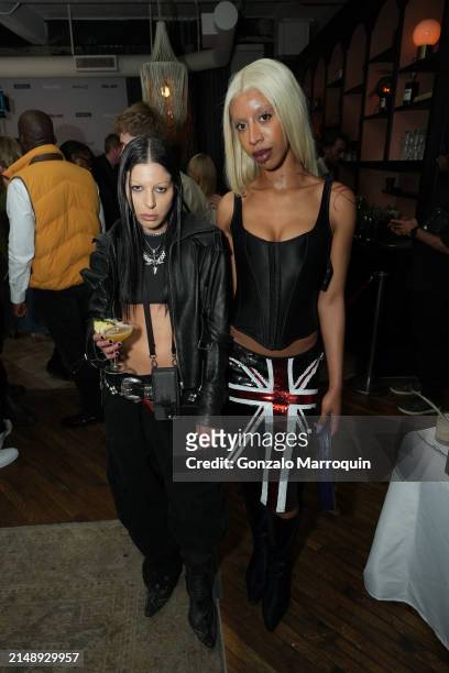 Peri Rosenzweig and Mowalola during the Skepta and guests at Soho Warehouse, "Tribal Mark" Los Angeles Premiere, with Formula E and Martell Blue...