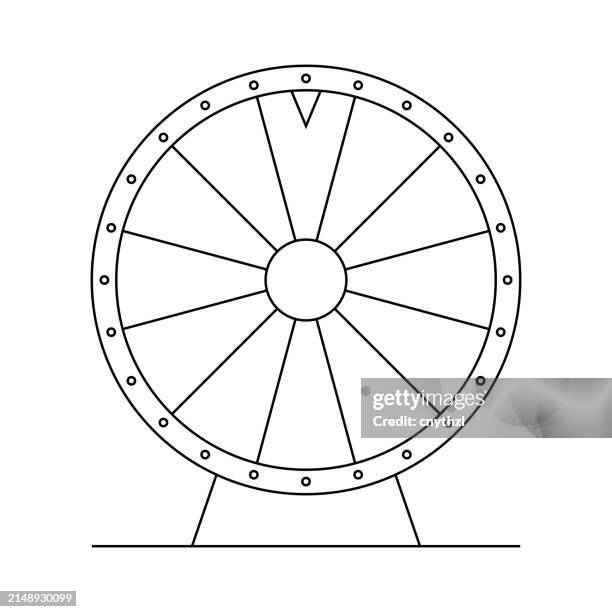sich drehendes glücksrad vektorillustration. glück, online-promotion-events, casino, preis. - glücksrad stock-grafiken, -clipart, -cartoons und -symbole