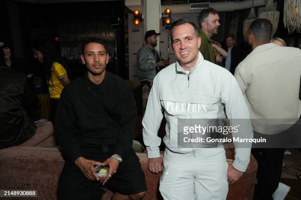 Myles Omeally and Charlie Groom during the Skepta and guests at Soho Warehouse, "Tribal Mark" Los Angeles Premiere, with Formula E and Martell Blue...
