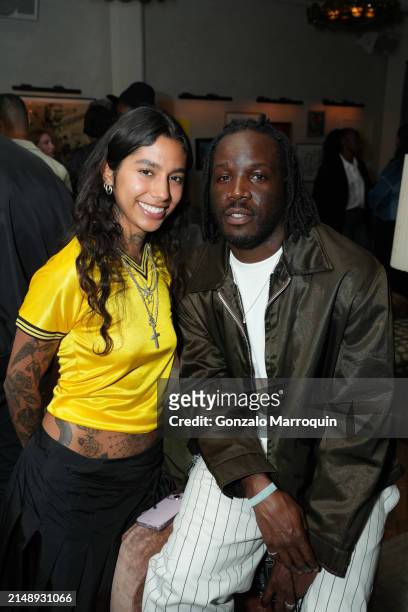 Guest and Kaci Njemanze during the Skepta and guests at Soho Warehouse, "Tribal Mark" Los Angeles Premiere, with Formula E and Martell Blue Swift at...