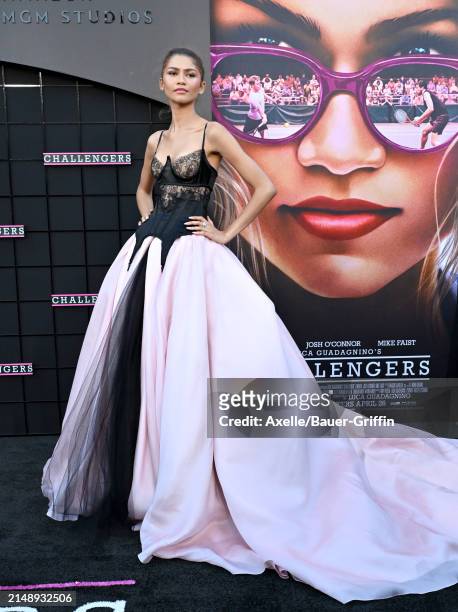 Zendaya attends the Los Angeles Premiere of Amazon MGM Studios "Challengers" at Westwood Village Theater on April 16, 2024 in Los Angeles, California.
