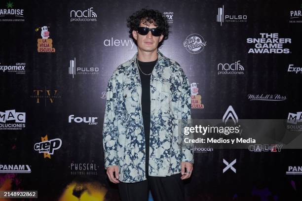 Gerardo Moreno poses for a photo on the red carpet for the Sneakers Game Awards at Auditorio Nacional on April 16, 2024 in Mexico City, Mexico.