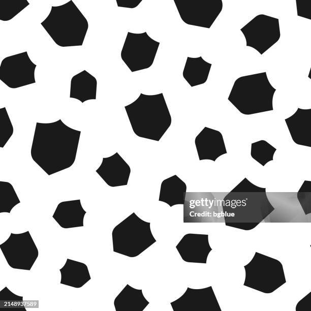 shield. seamless pattern. icons on white background - security guard white background stock illustrations