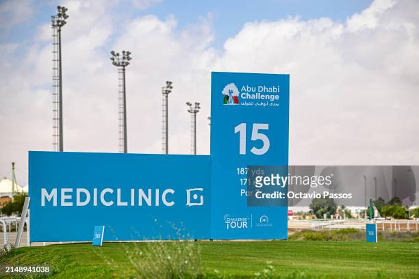 General view of the 15th tee box is seen prior to the Abu Dhabi Challenge at Al Ain Equestrian, Shooting and Golf Club on April 17, 2024 in Abu...