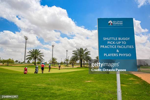 Practice area is seen prior to the Abu Dhabi Challenge at Al Ain Equestrian, Shooting and Golf Club on April 17, 2024 in Abu Dhabi, United Arab...