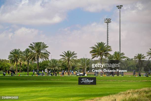 General view of the driving range is seen prior to the Abu Dhabi Challenge at Al Ain Equestrian, Shooting and Golf Club on April 17, 2024 in Abu...