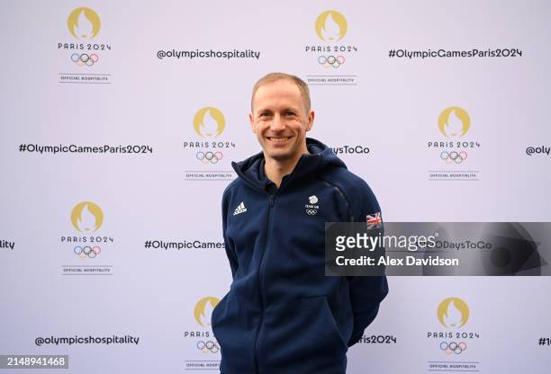 Sir Jason Kenny, CBE attends the synchronized swimming event by On Location celebrating 100 days until the Paris 2024 Olympic Games on April 17, 2024...
