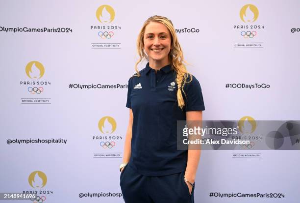 Dame Laura Kenny attends the synchronized swimming event by On Location celebrating 100 days until the Paris 2024 Olympic Games on April 17, 2024 in...