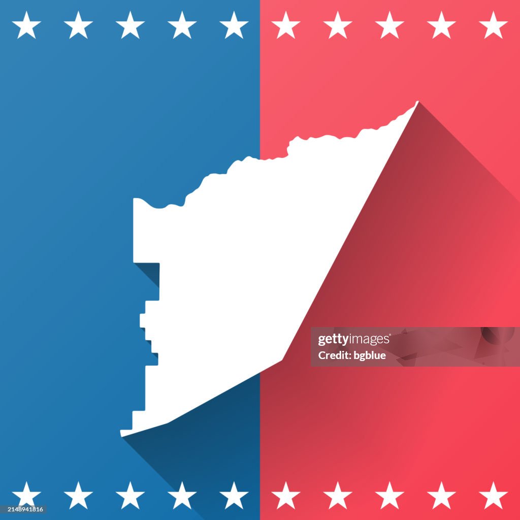 Storey County, Nevada. Map on blue and red background