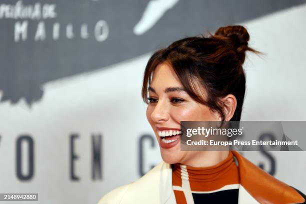 Actress Blanca Suarez posing during the presentation of the film 'Disco, Ibiza, Locomia' at the URSO hotel in Madrid, April 17 in Madrid, Spain.