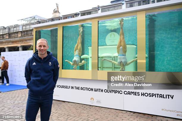 Sir Jason Kenny, CBE poses for a photograph as he attends the synchronized swimming event by On Location celebrating 100 days until the Paris 2024...