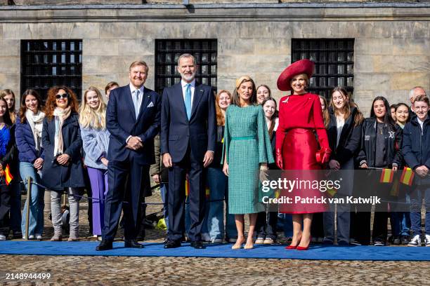 King Willem-Alexander of The Netherlands and Queen Maxima of The Netherlands welcome King Felipe of Spain and Queen Letizia of Spain with an official...