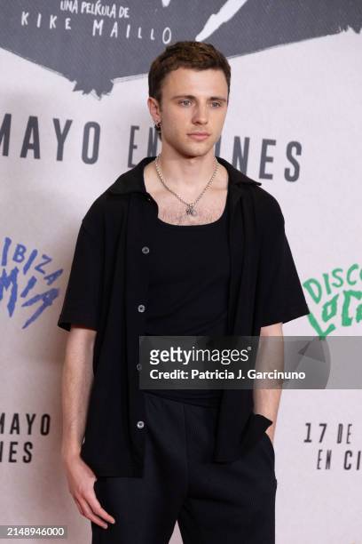 Ivan Pellicer attends the Madrid photocall for "Disco, Ibiza, Locomía" at Hotel URSO on April 17, 2024 in Madrid, Spain.