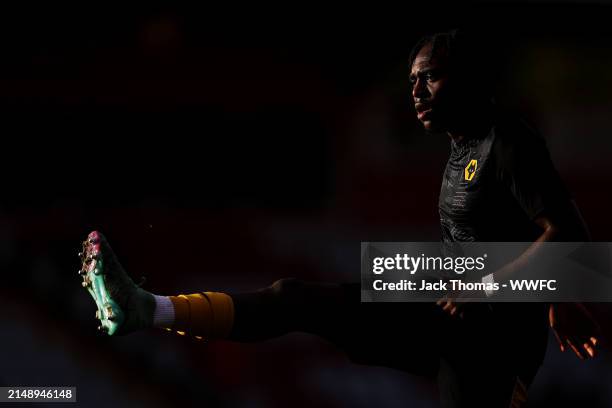 Aaron Keto-Diyawa of Wolverhampton Wanderers warms up ahead of the Premier League 2 match between Tottenham Hotspur and Wolverhampton Wanderers at...