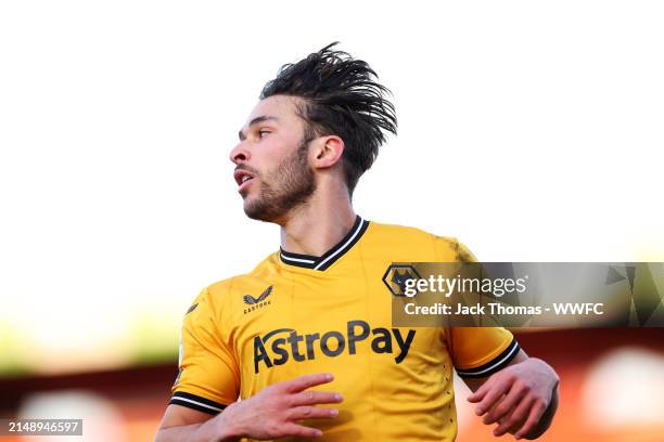 Tyler Roberts of Wolverhampton Wanderers in action during the Premier League 2 match between Tottenham Hotspur and Wolverhampton Wanderers at The...