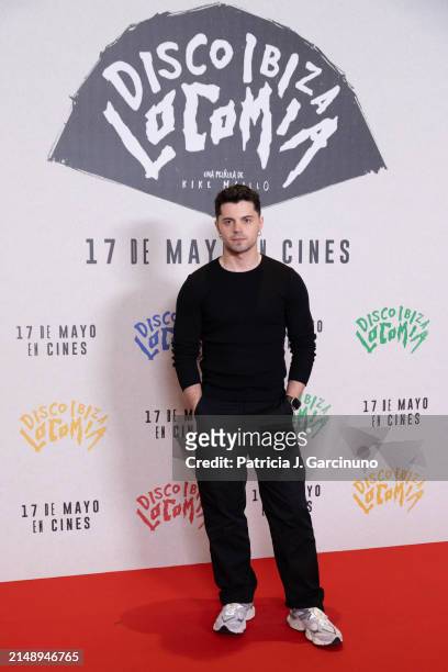 Javier Morgade attends the Madrid photocall for "Disco, Ibiza, Locomía" at Hotel URSO on April 17, 2024 in Madrid, Spain.
