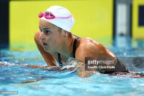 Kaylee McKeown celebrates winning the Women’s Open 200m Individual Medley Final during the 2024 Australian Open Swimming Championships at Gold Coast...