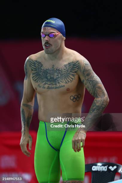 Kyle Chalmers looks on ahead of the Men's Open 50m Butterfly Final during the 2024 Australian Open Swimming Championships at Gold Coast Aquatic...
